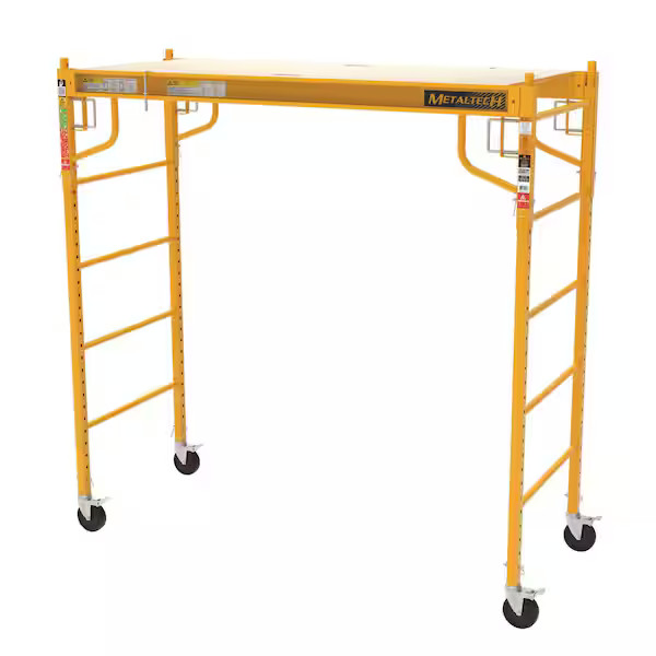 Jobsite 6 ft. W x 6.25 ft. H x 2.5 ft. D Baker Style Rolling Scaffold Platform w