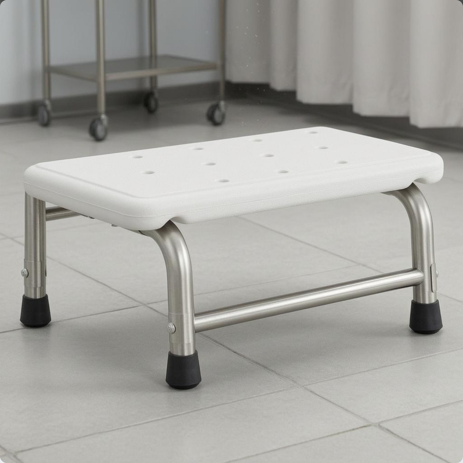 Medical Footstep Stool Stainless Steel Medical Care Furniture Cylindrical Legs