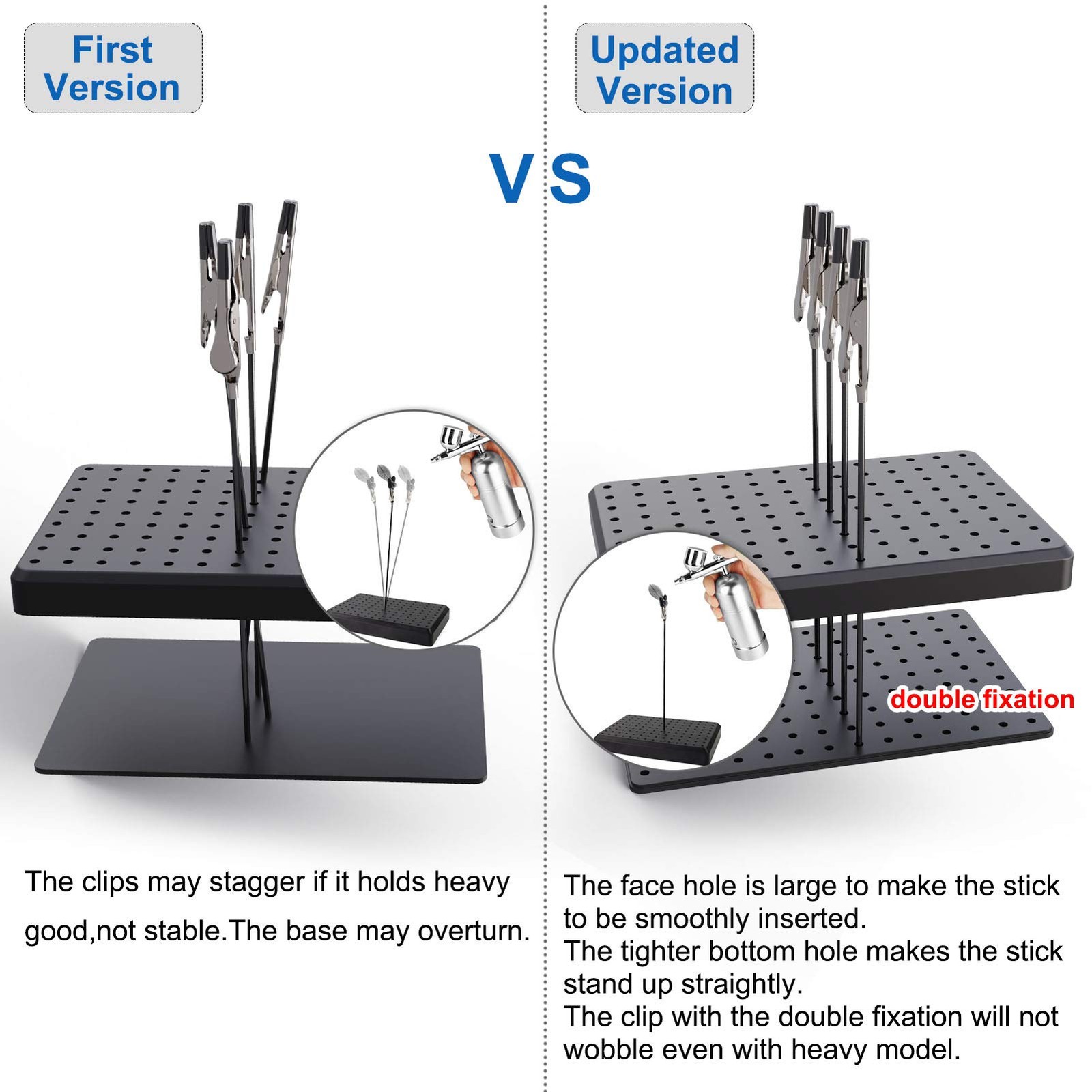 GJJC09B 1PC Painting Stand Base and 20PCS Alligator Clip Stick Set Modeling Tool