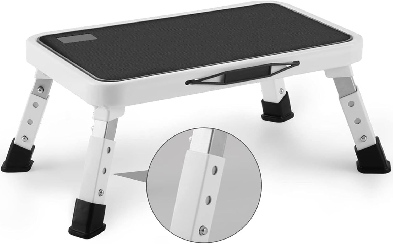 330Lbs Folding Step Stool Adjustable Height Non-Slip Platform Indoor Kitchen Use