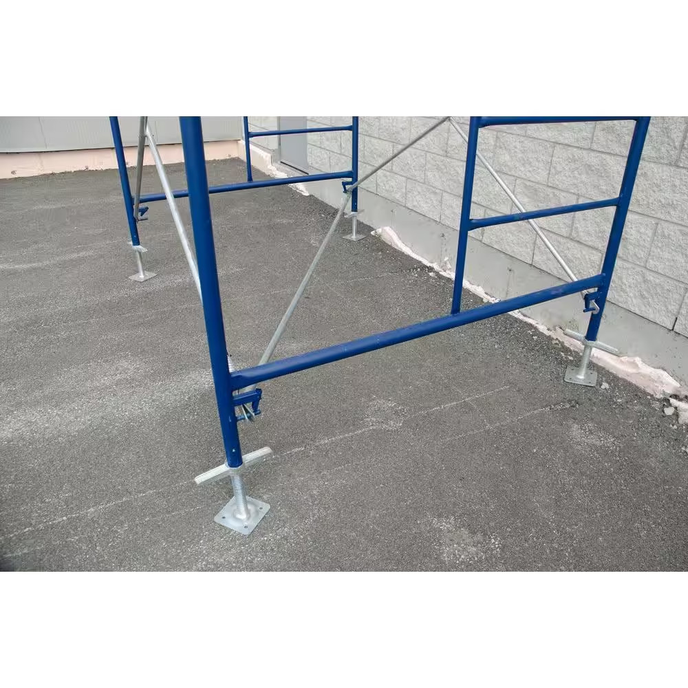 24-Inch Galvanized Steel Adjustable Leveling Jacks with Heavy-Duty Base Plate an