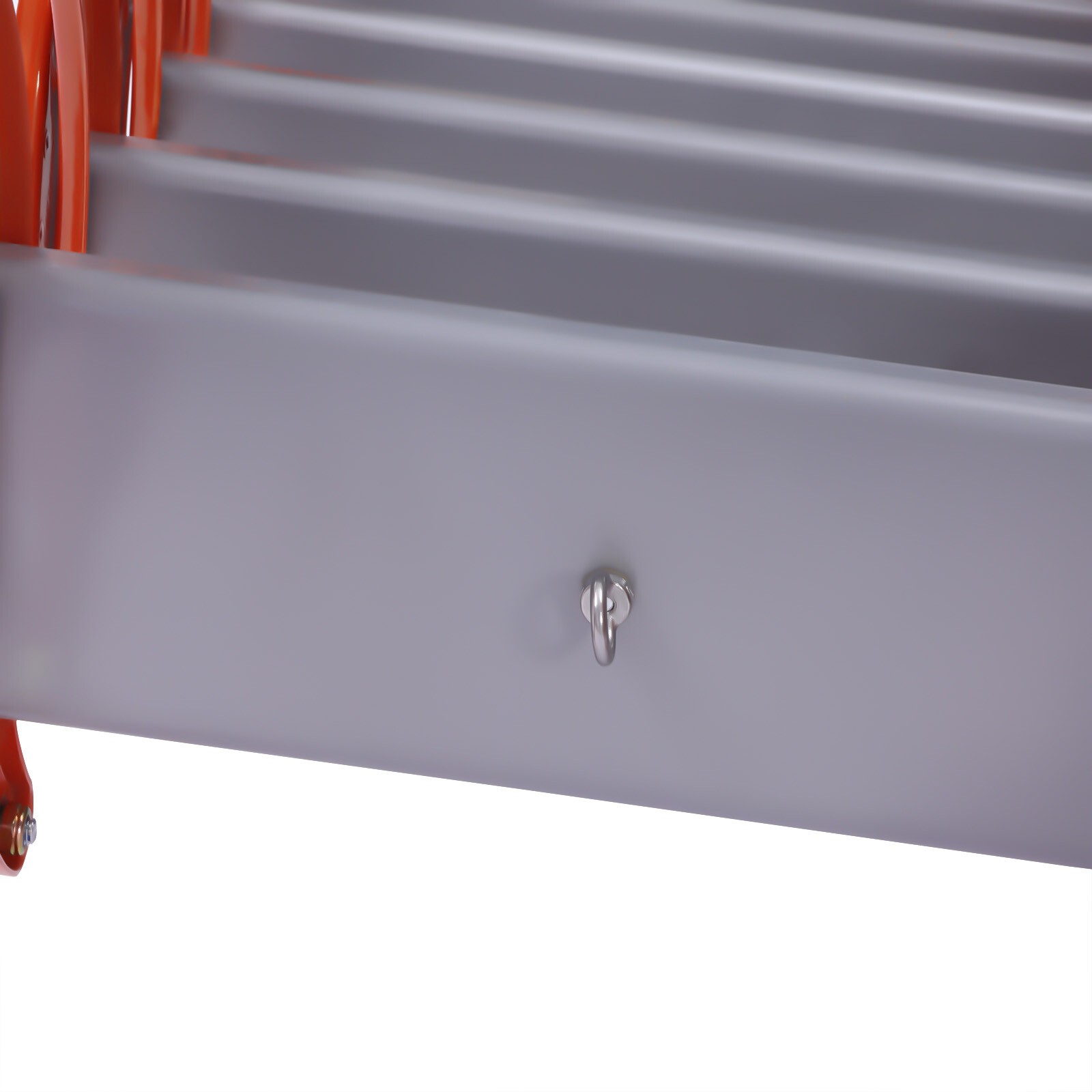 Orange 10.17ft Attic Ladder 12 Steps Loft Stairs Wall Mounted Folding Ladder USA