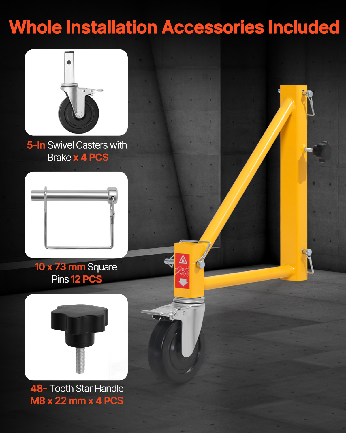 Set of Scaffolding Outriggers with Casters for Baker-Style Scaffolding 4 Pack