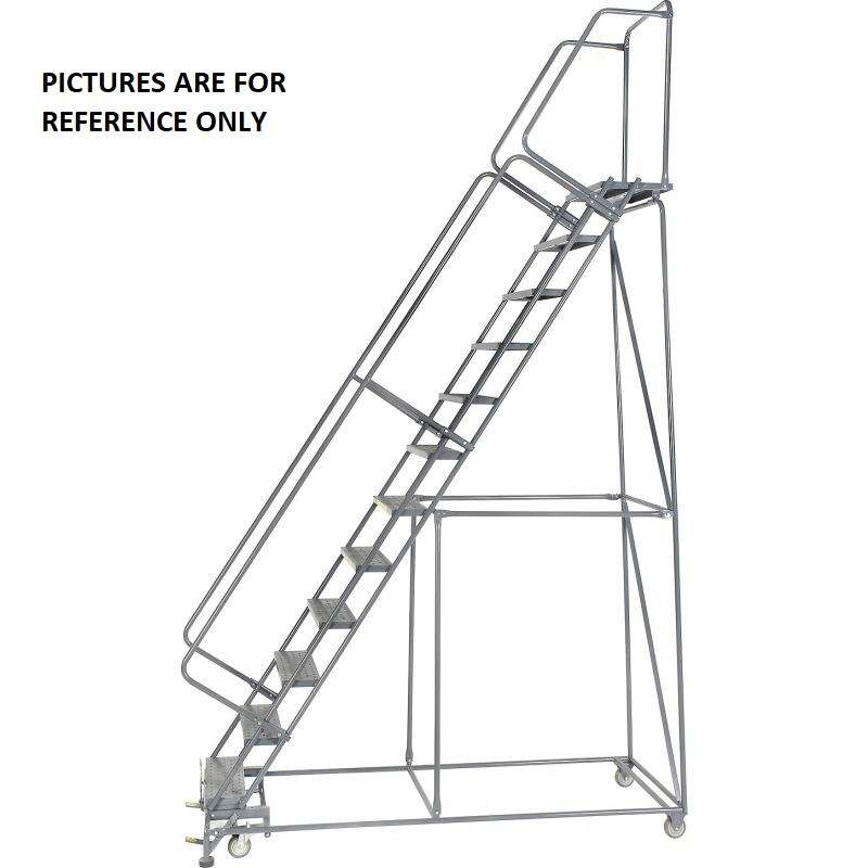 NEW! Ballymore 133 in H Steel Rolling Ladder, 10 Steps, 450 lb Load Capacity!!