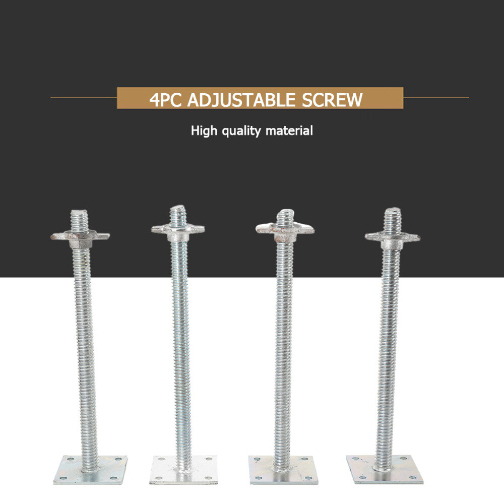18” Leveling Jack Solid Screw Jack with Base Plate Alloy Steel Adjustable 4Pack