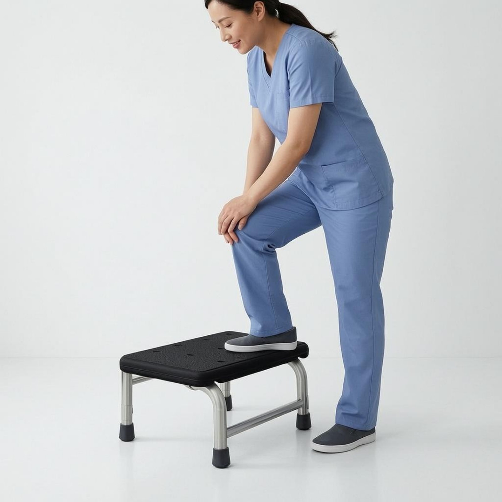Medical Footstep Stool Stainless Steel Medical Care Furniture Cylindrical Legs
