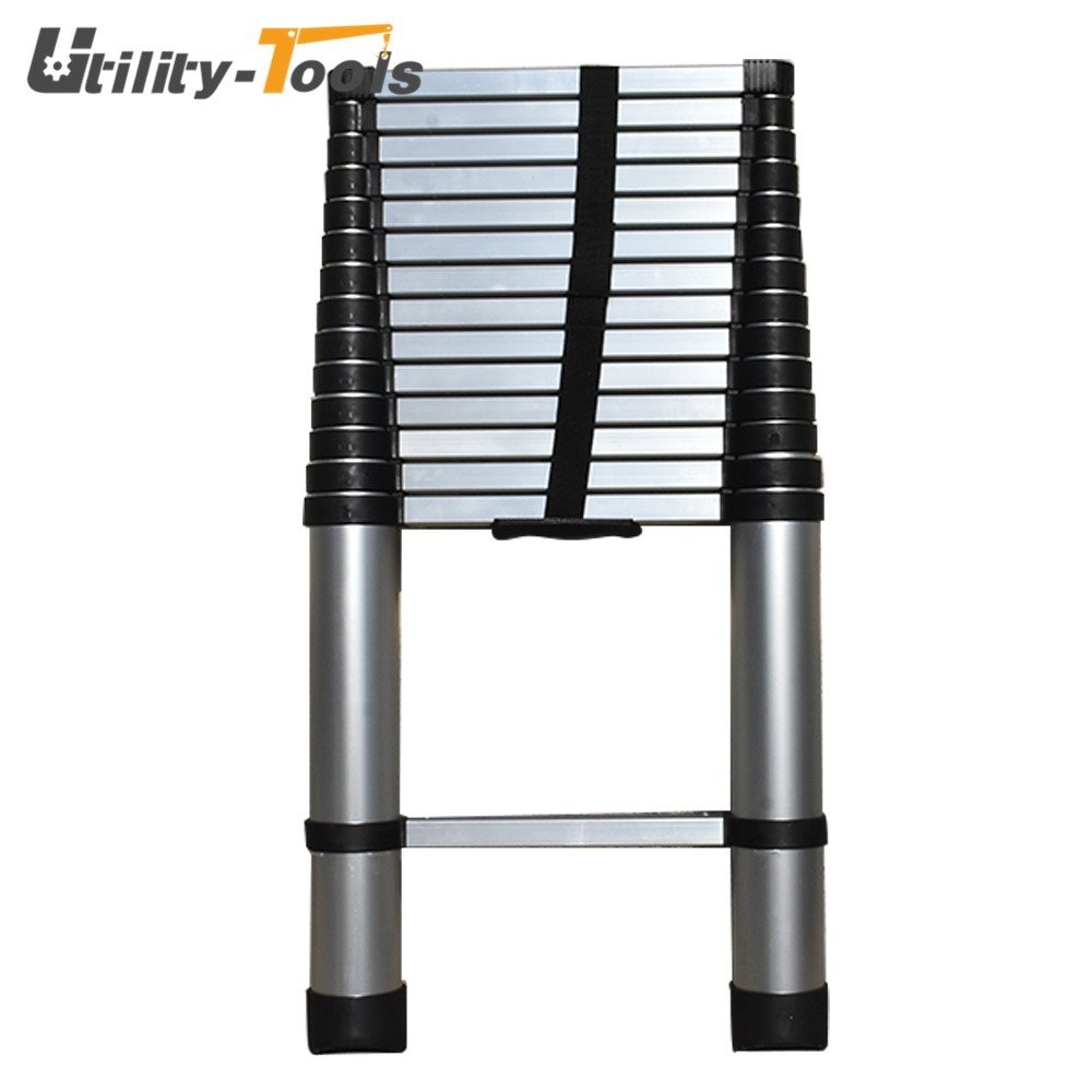 14.5FT Aluminum Multi Purpose Telescopic Extension Ladder Heavy Duty Step Ladder
