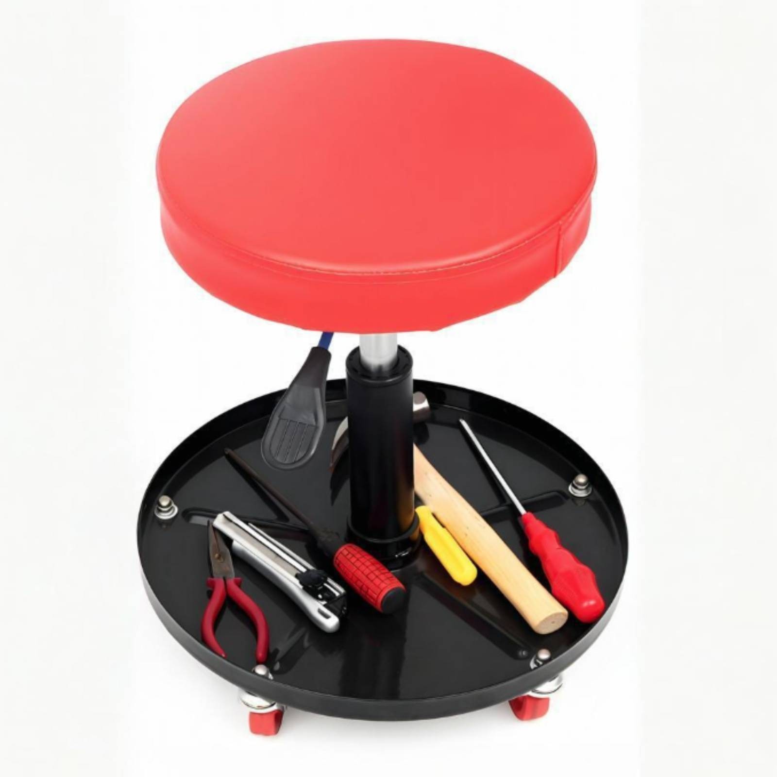 Rolling Mechanic Stool Rotating Casters Adjustable Mechanic Stool for Mechanics