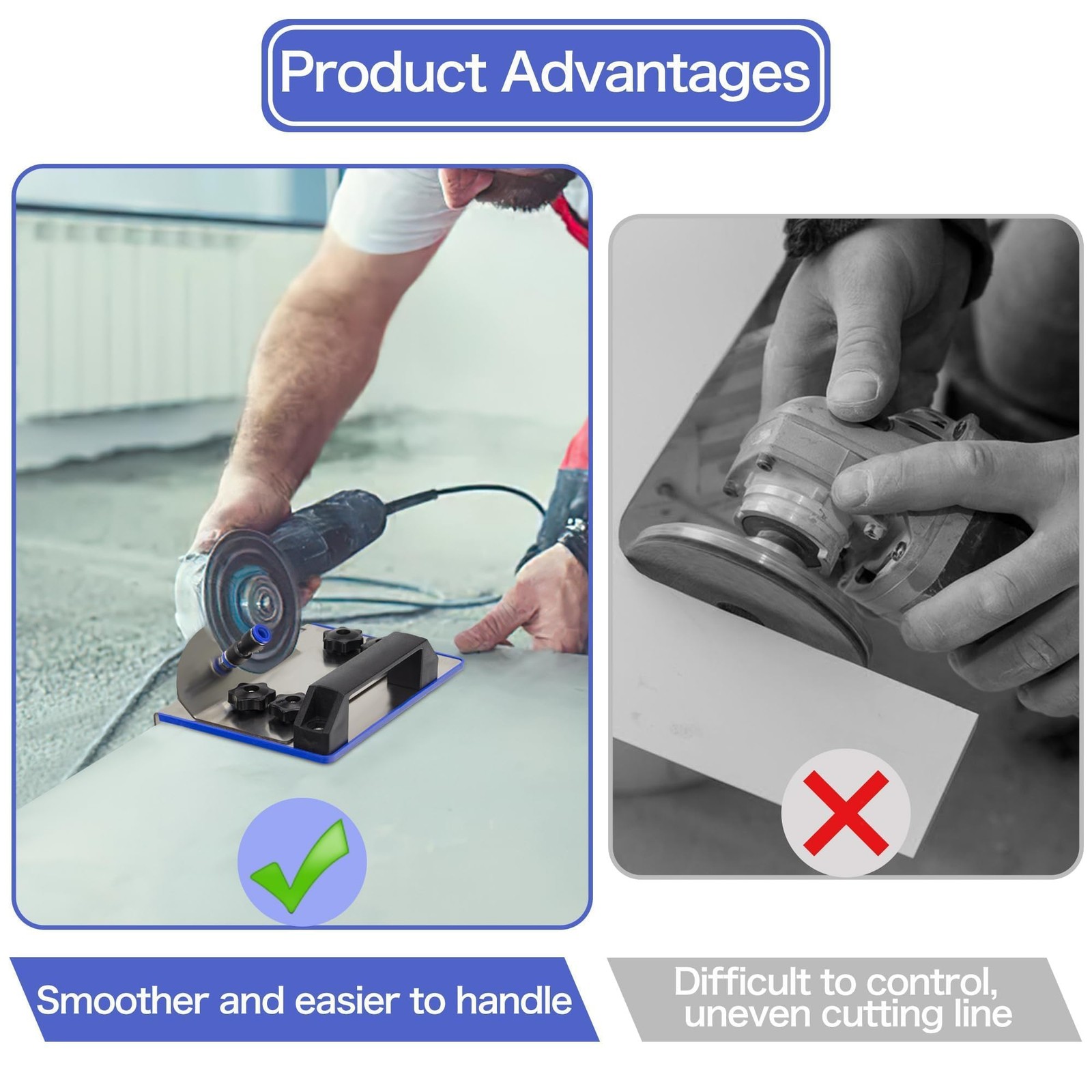 45 Degree Tile Chamfering Tool, Ceramic Cutter Angle Silver, Blue