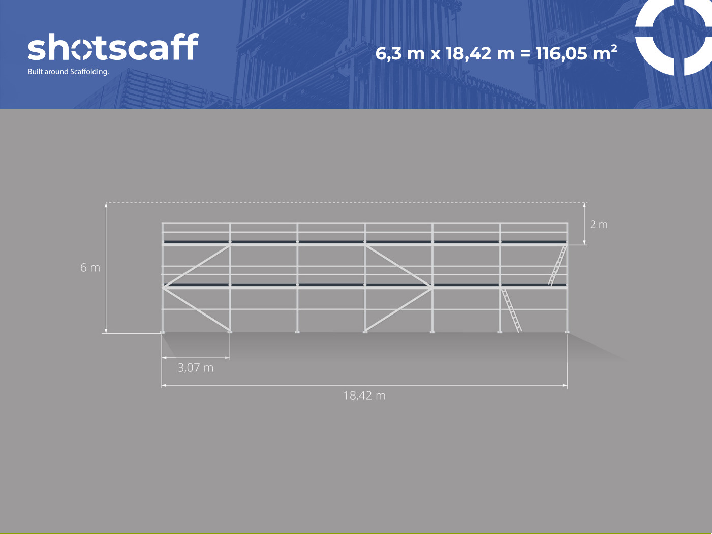 NEW Scaffolding Facade Scaffolding 6×18.42 Steel 115m2 SCAFF 73 Free Delivery!