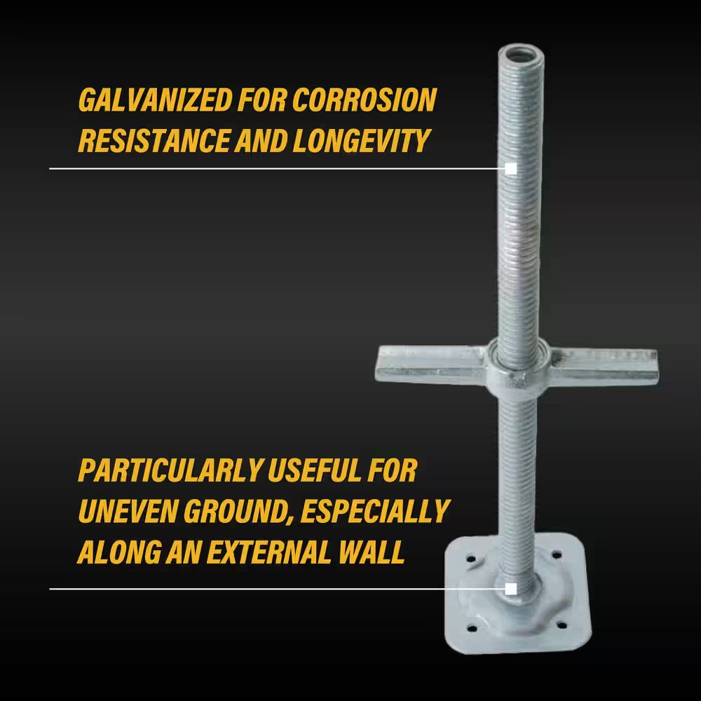 24-Inch Galvanized Steel Adjustable Leveling Jacks with Heavy-Duty Base Plate…