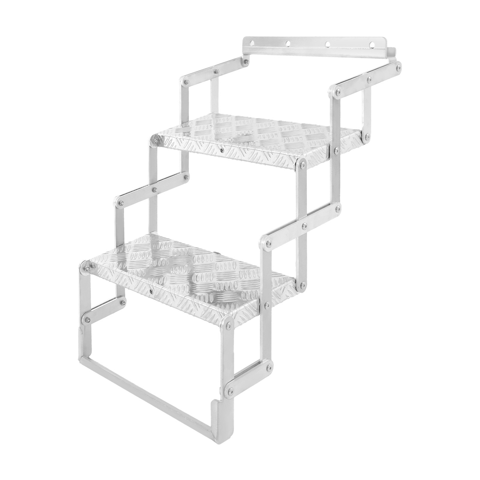 Aluminum Foldable Alloy Scissor Stairs, 2 Steps Ladder for Heavy Duty RV/Camper