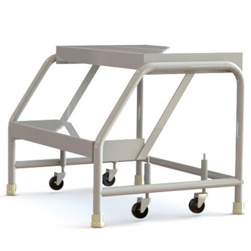 Tri Arc WLAR002244 2 Step Aluminum Rolling Ladder 24″ W Ribbed Step W/O