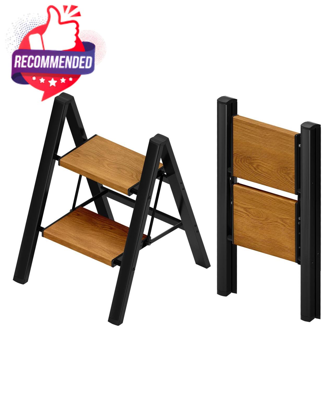 Lightweight Folding 2-Step Aluminum Ladder – Durable & Portable Height Adjustmen