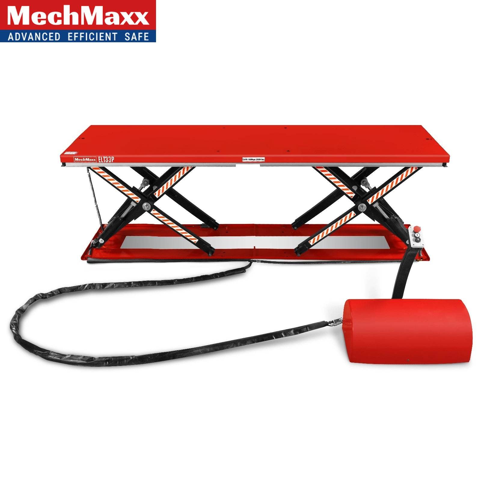MechMaxx 3300lb Capacity Electric Hydraulic Double Scissor Lift Table, ELT33P