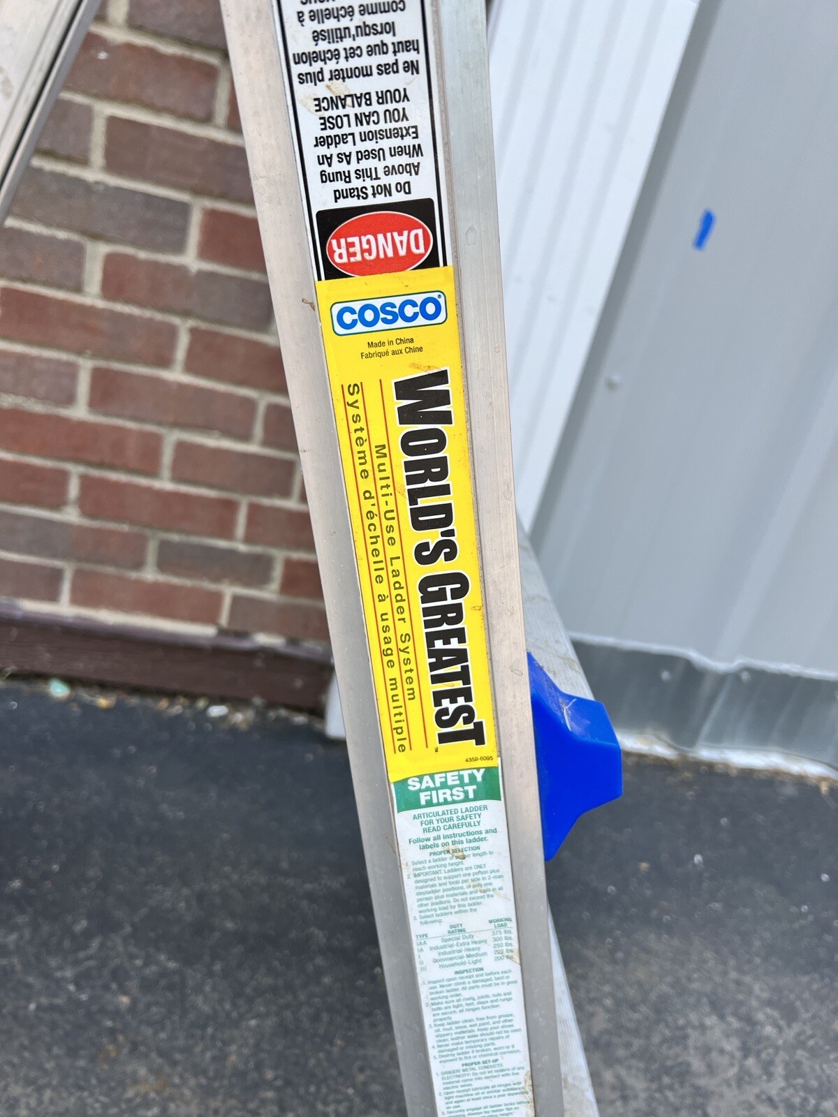 Cosco 20-213-TIAW1N Multi-Use Ladder 13ft Converts To Step Stool 300 Lb Max