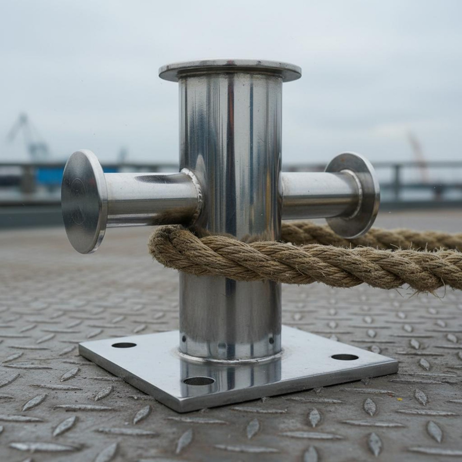 Cross Bollard Integrated Casting Stainless Steel Anchoring Post-Easy