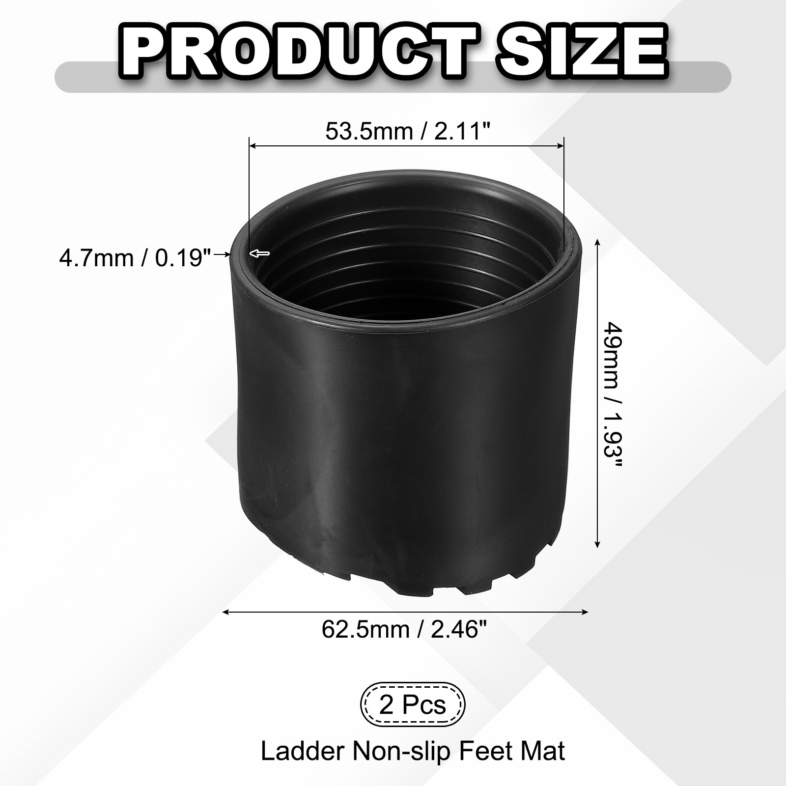 Ladder Non Slip Feet Mat (55.5mm ID) (2Pcs), Rubber Round Step Ladder Foot