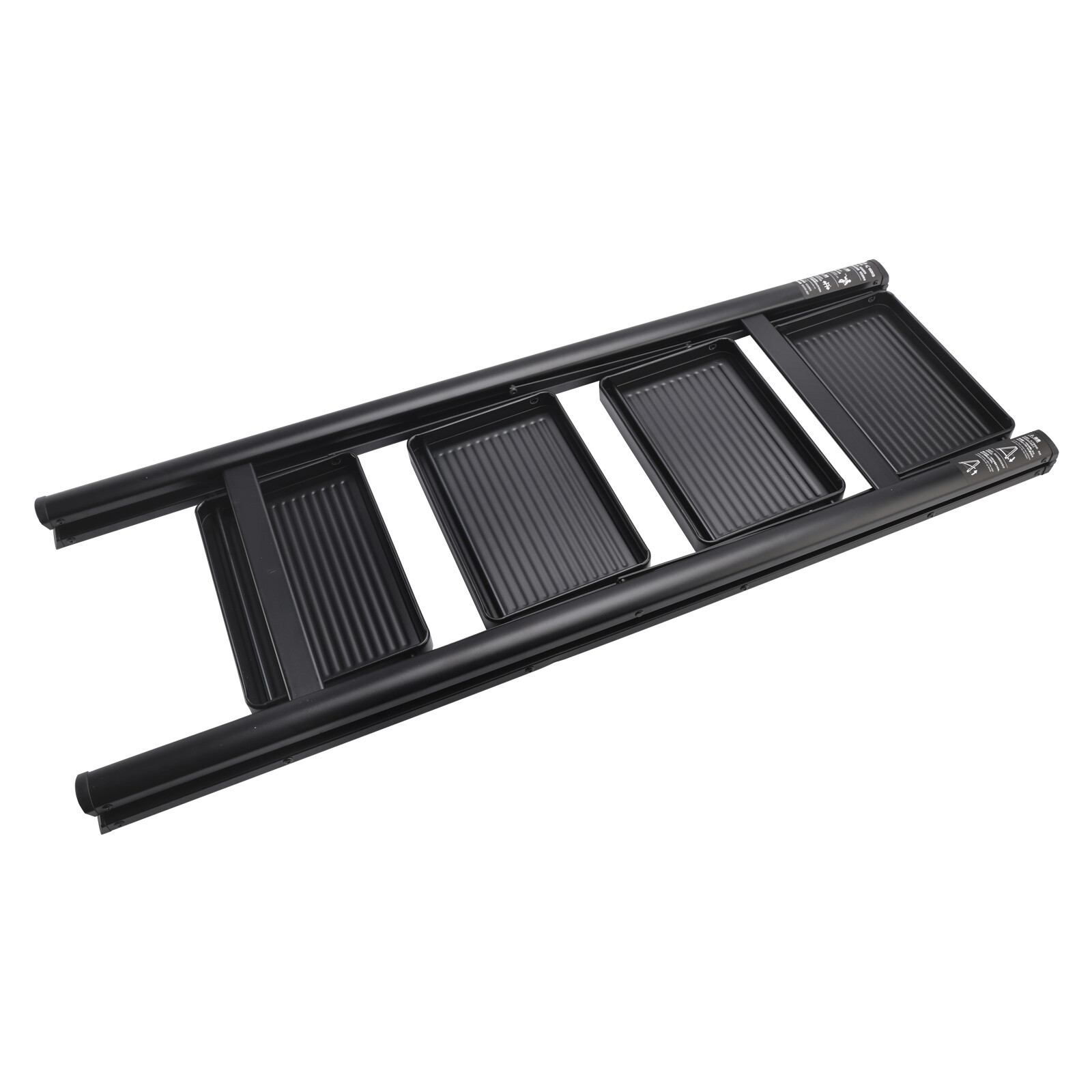 Stepladder, 4 Tiers, Foldable, Aluminum, Wide, Lightweight, Compact, Ladder L3