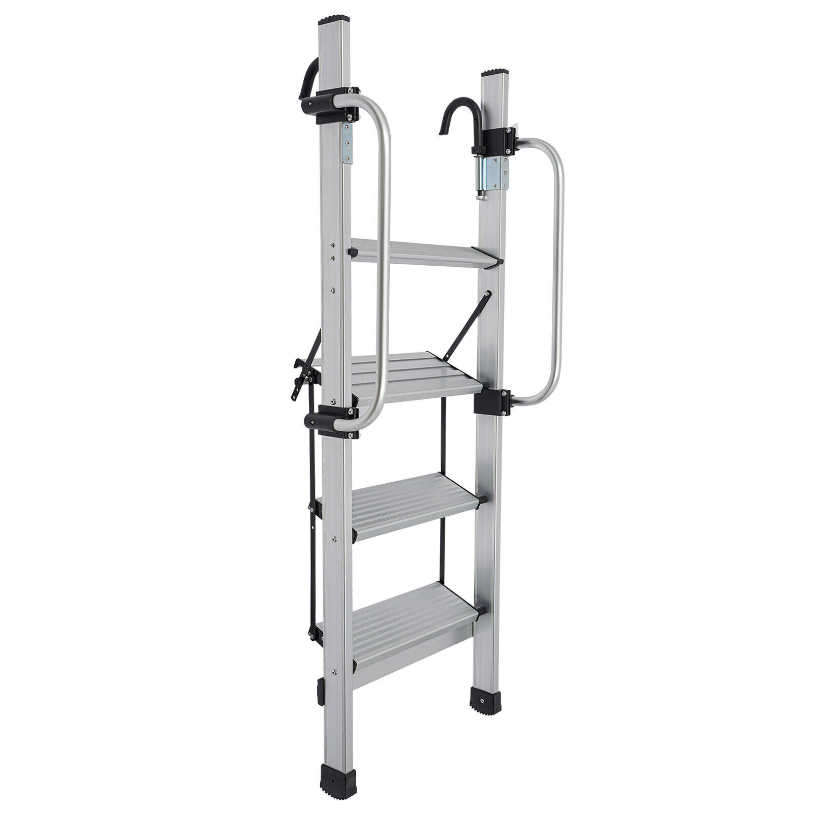 4-Step Floor Standing Bed Ladder Ladder w/ Adjustable Handrail 150kg/330.69lbs