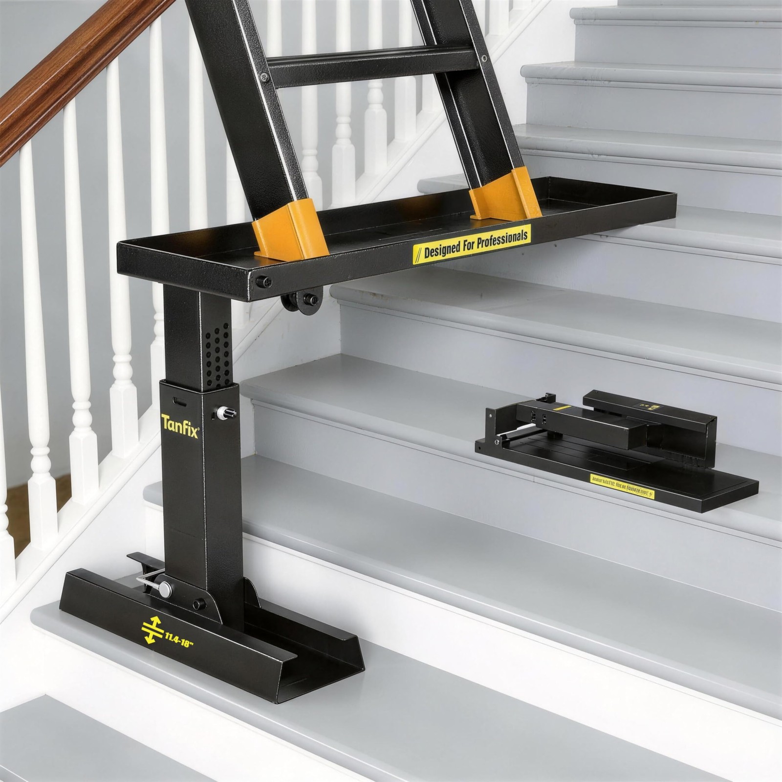 Tanfix Ladder Levelers for Stairs, Heavy-Duty Pro 11.8-18″, Black