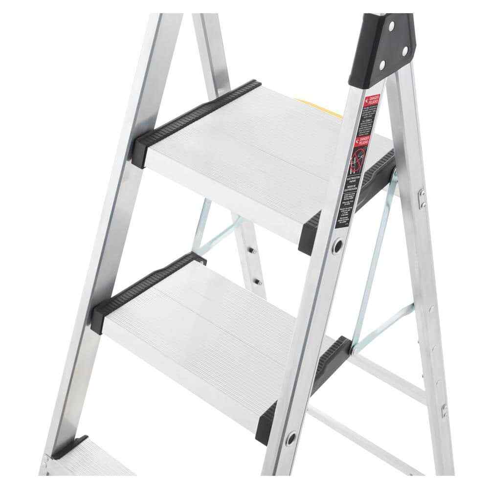 5.5 ft Aluminum Dual Platform Heavy Duty Hybrid Ladder 10 ft Reach 300 lbs