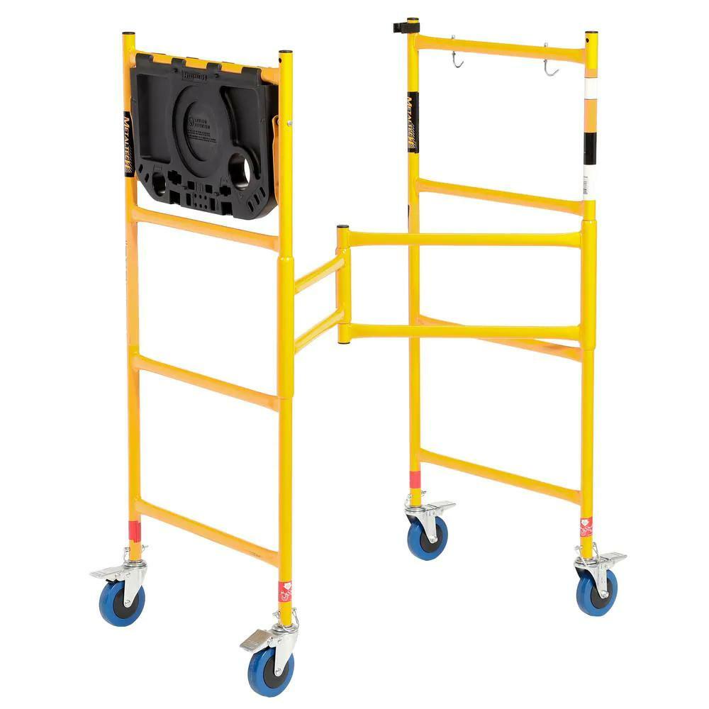 Mini Scaffolding Scaffold Wheels Dolly Rolling Adjustable Miter Saw Work Bench