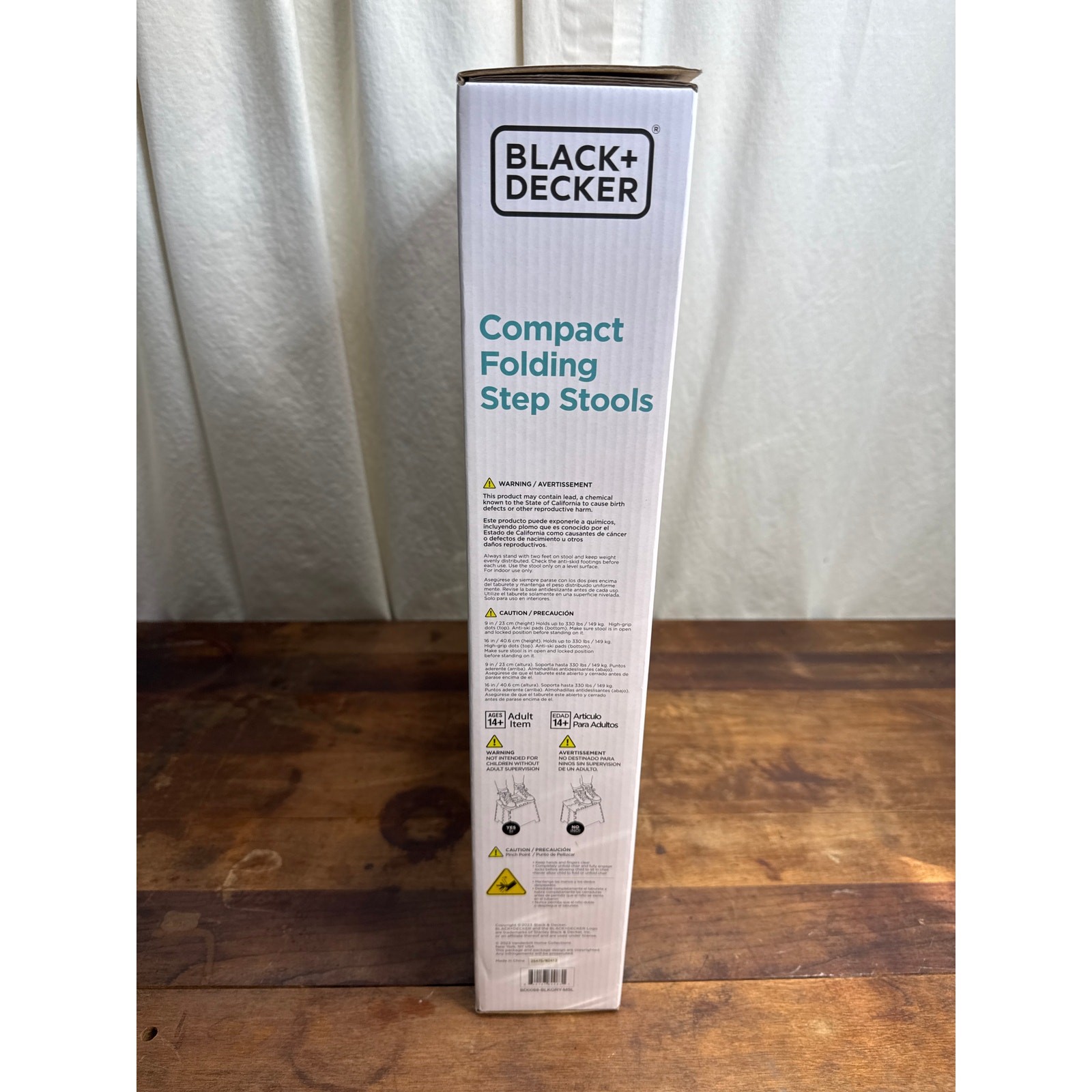 Black+Decker Compact Folding Black Step Stools New In Box 9″ & 16″ *Folds Flat*
