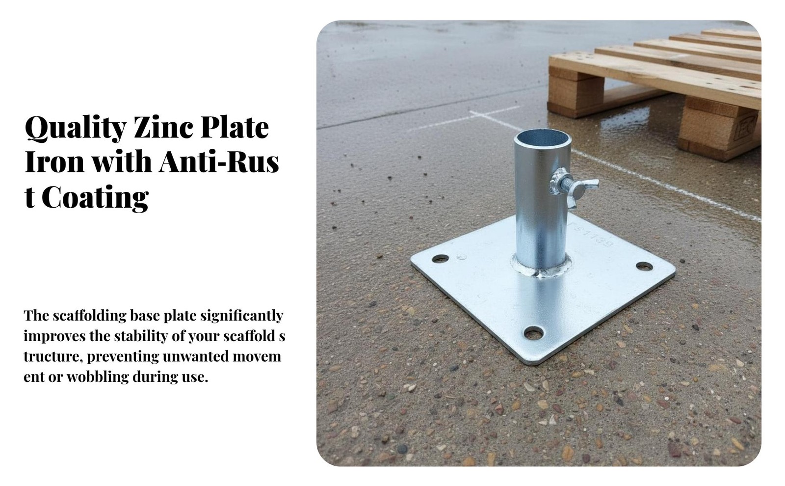 Scaffold Base Plate Spare Parts Simple Installation Sturdy Structure 15cm x 15cm