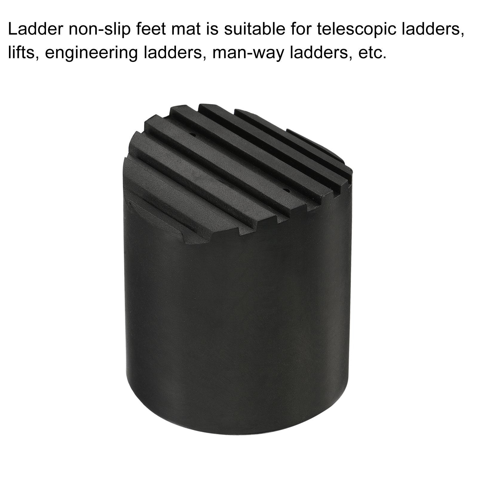 2Pcs 42mm ID Rubber Telescopic Ladder Non-Slip Feet Mat Pad Cover Cushion Black