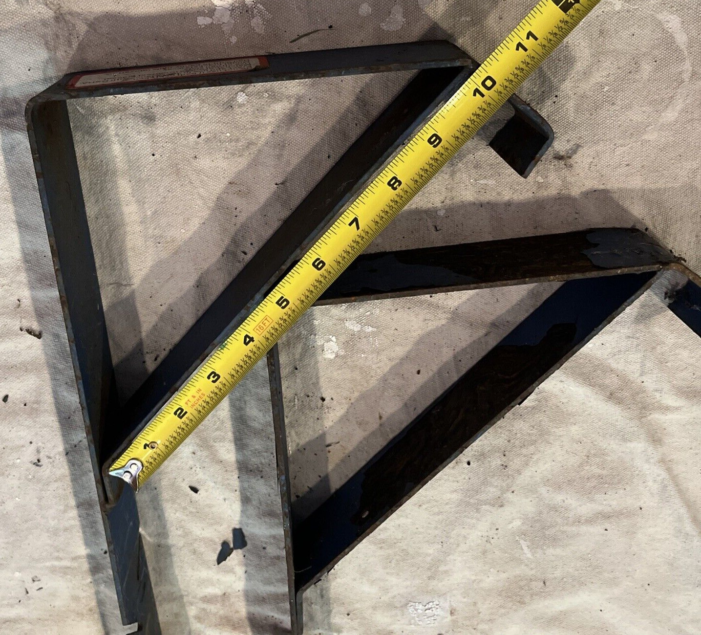 Qual-Craft Blue Steel Fixed Roof Bracket, Set Of 2 Paint Missing Label Damaged