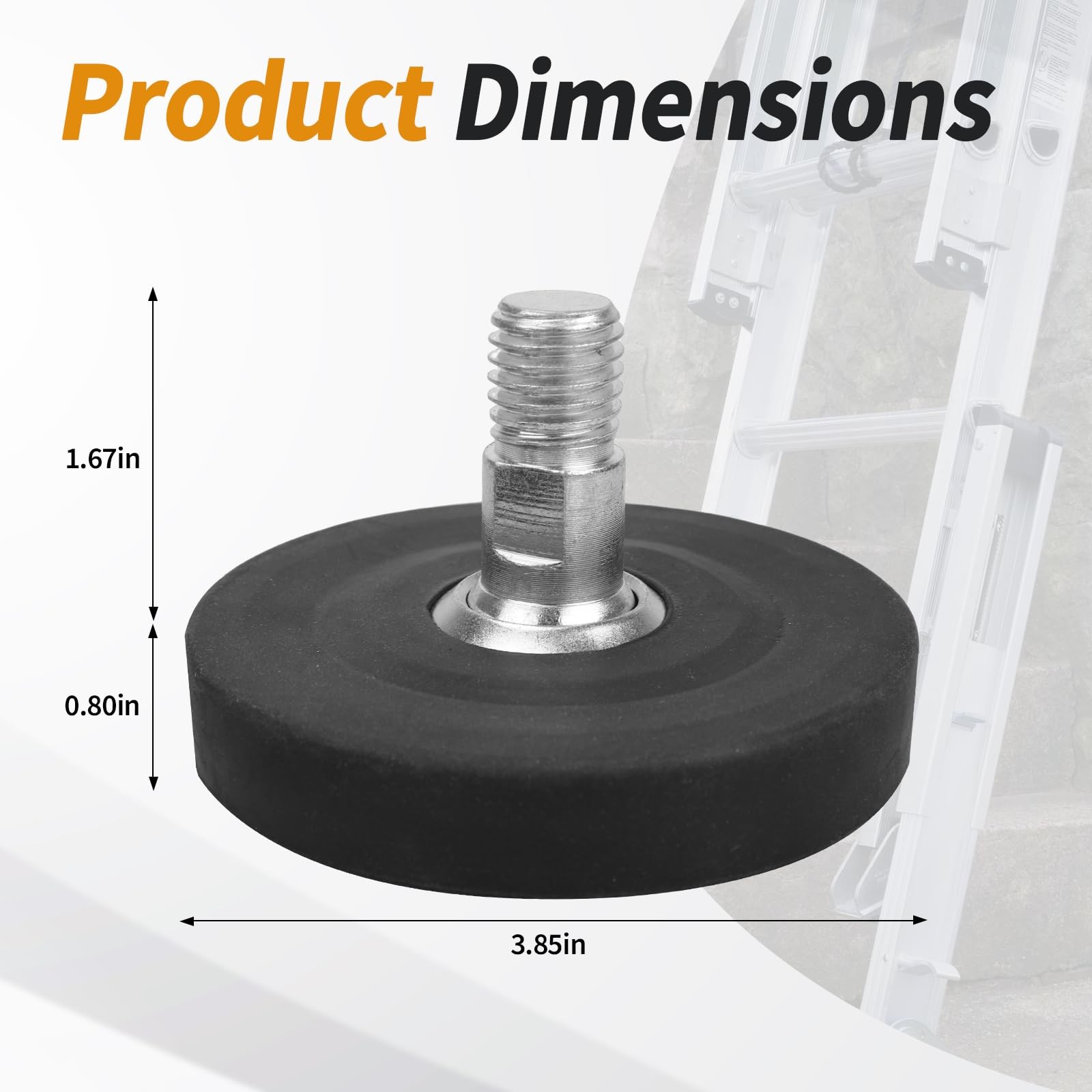 Ladder Leveler Rubber Feet for Type I,II and IA Extensions, 1 Pair Black