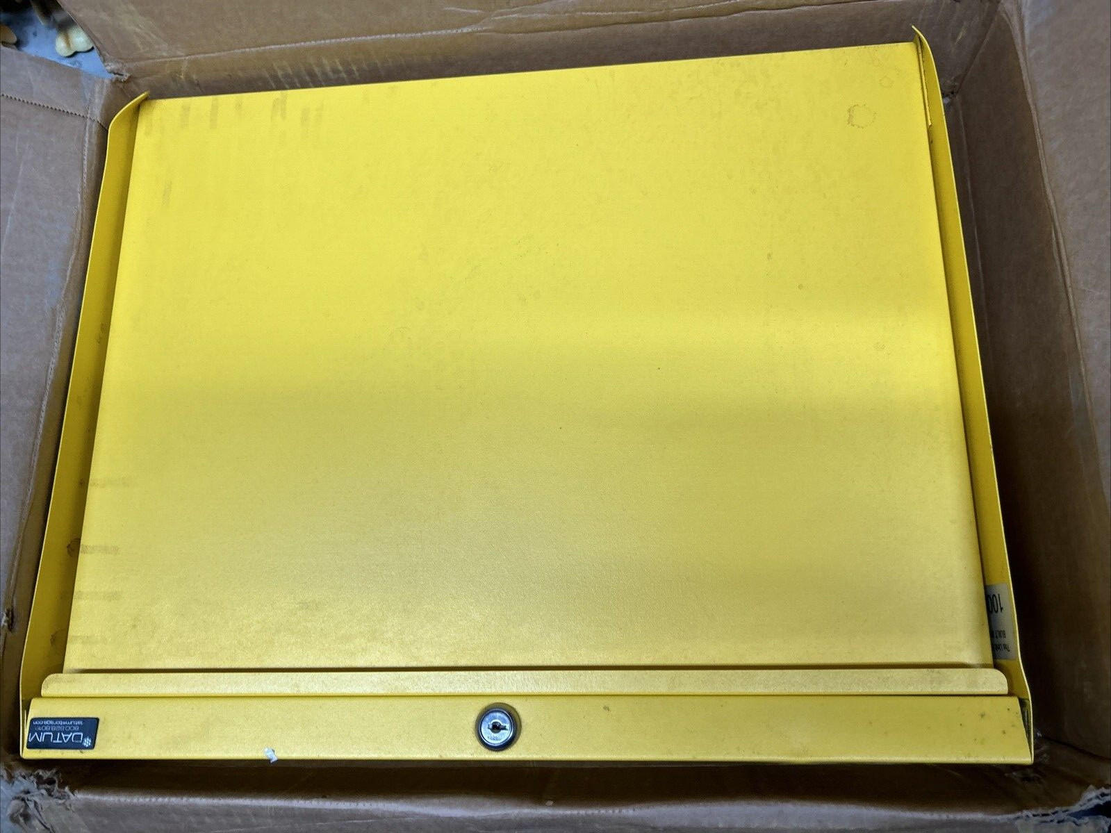 WALLWRITE WW-100SC-T93 Wall Mounted Desk, 20×13-1/2×3-3/8 In, Yellow with key