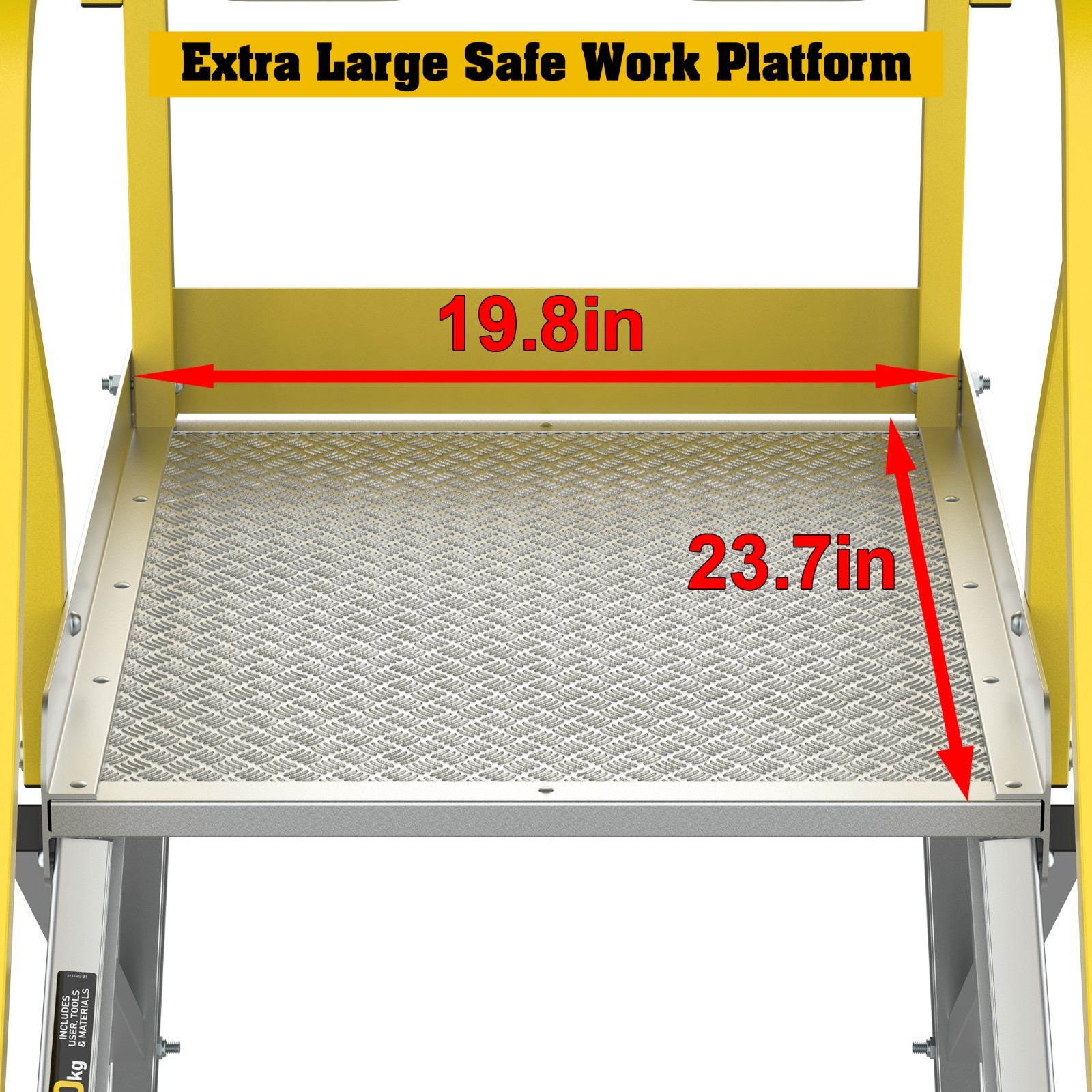 Heavy-Duty Aluminum 4 Step Rolling Platform Ladder Safe and Durable