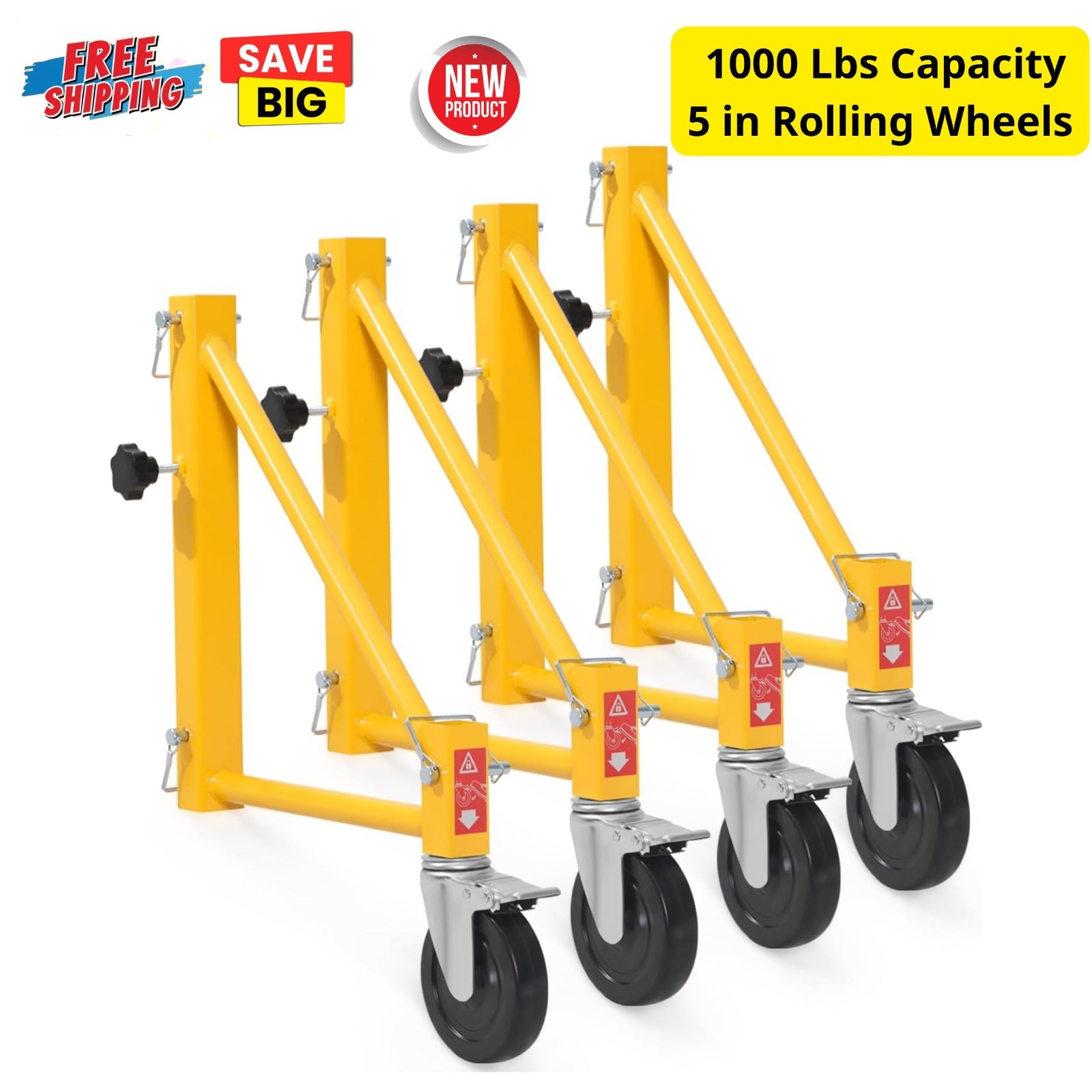 4pk Baker Scaffolding Outriggers w/5″ Locking Casters Wheel Add Safety Stability