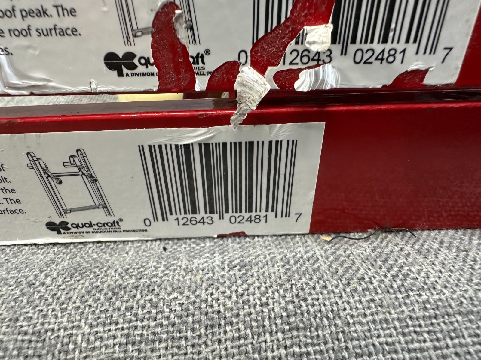 Qualcraft 2481 Steel Powder-Coated Red Weather-Resistant Ladder Hook set of 2