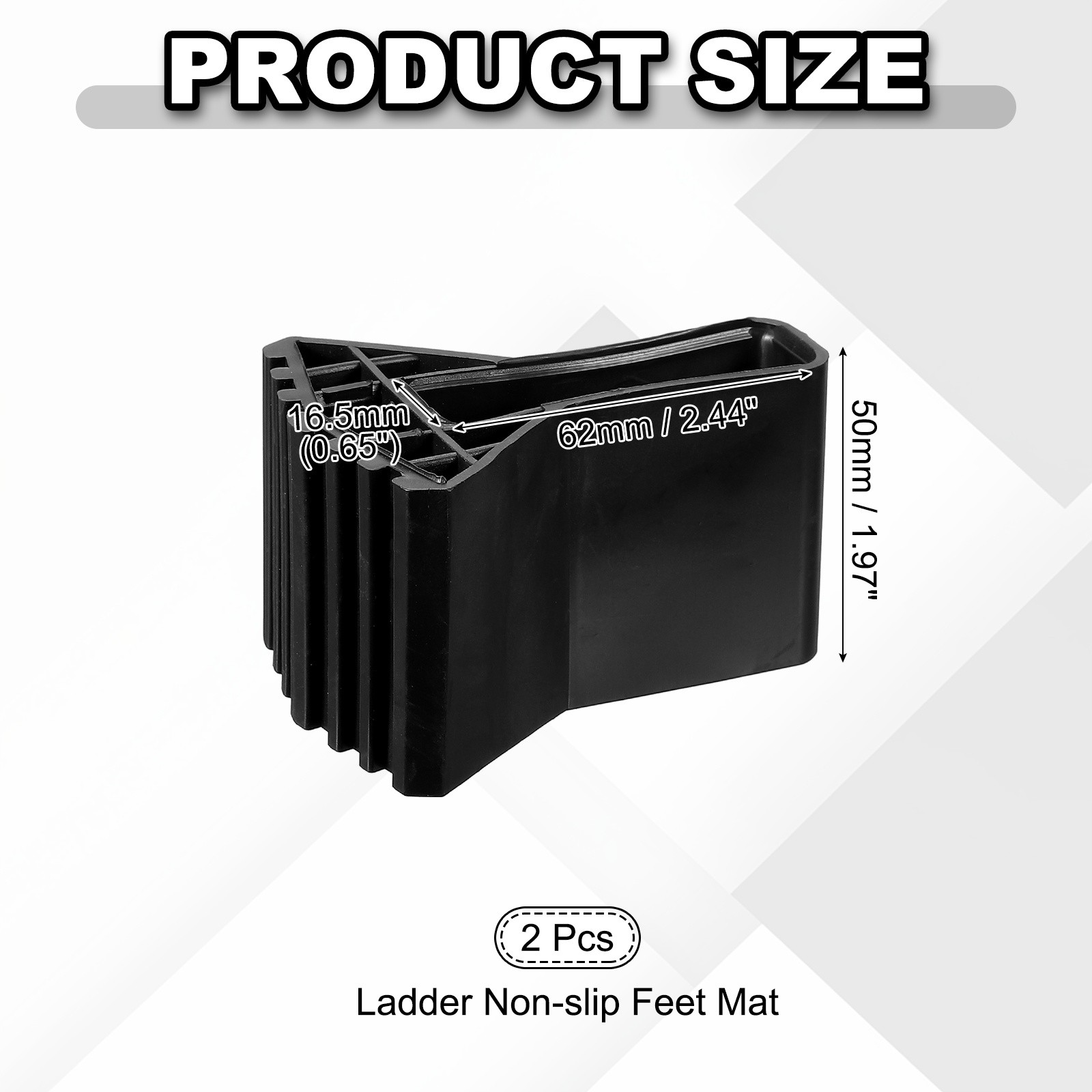 Ladder Non Slip Feet Mat (62×16.5mm) (2Pcs), Rubber Step Ladder Foot
