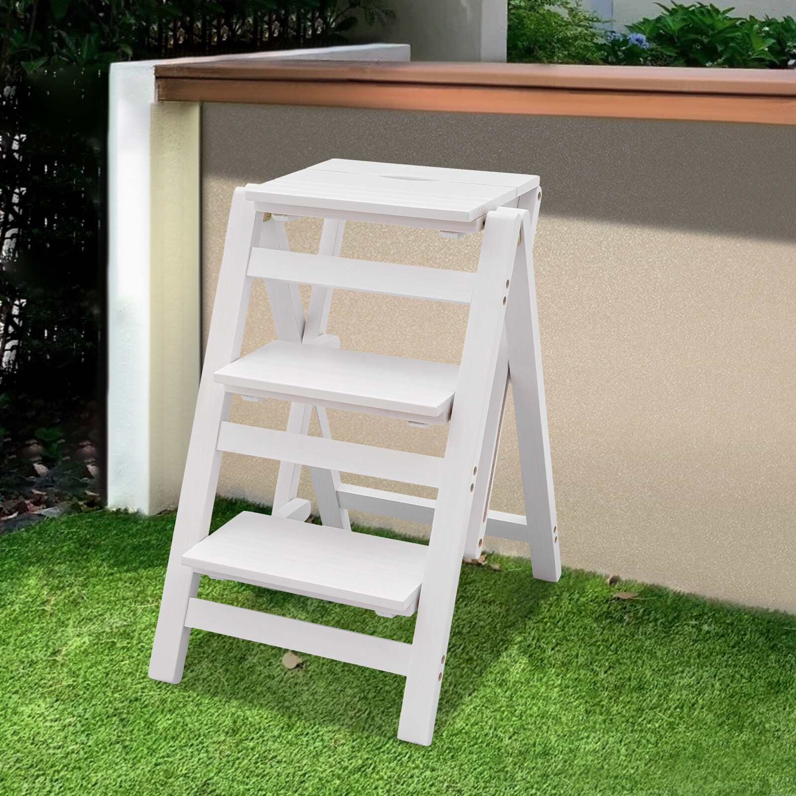 Trapezoidal Step Stool, 3 Step Ladder, Folding Step Stool 22.44*16.33*25.6in