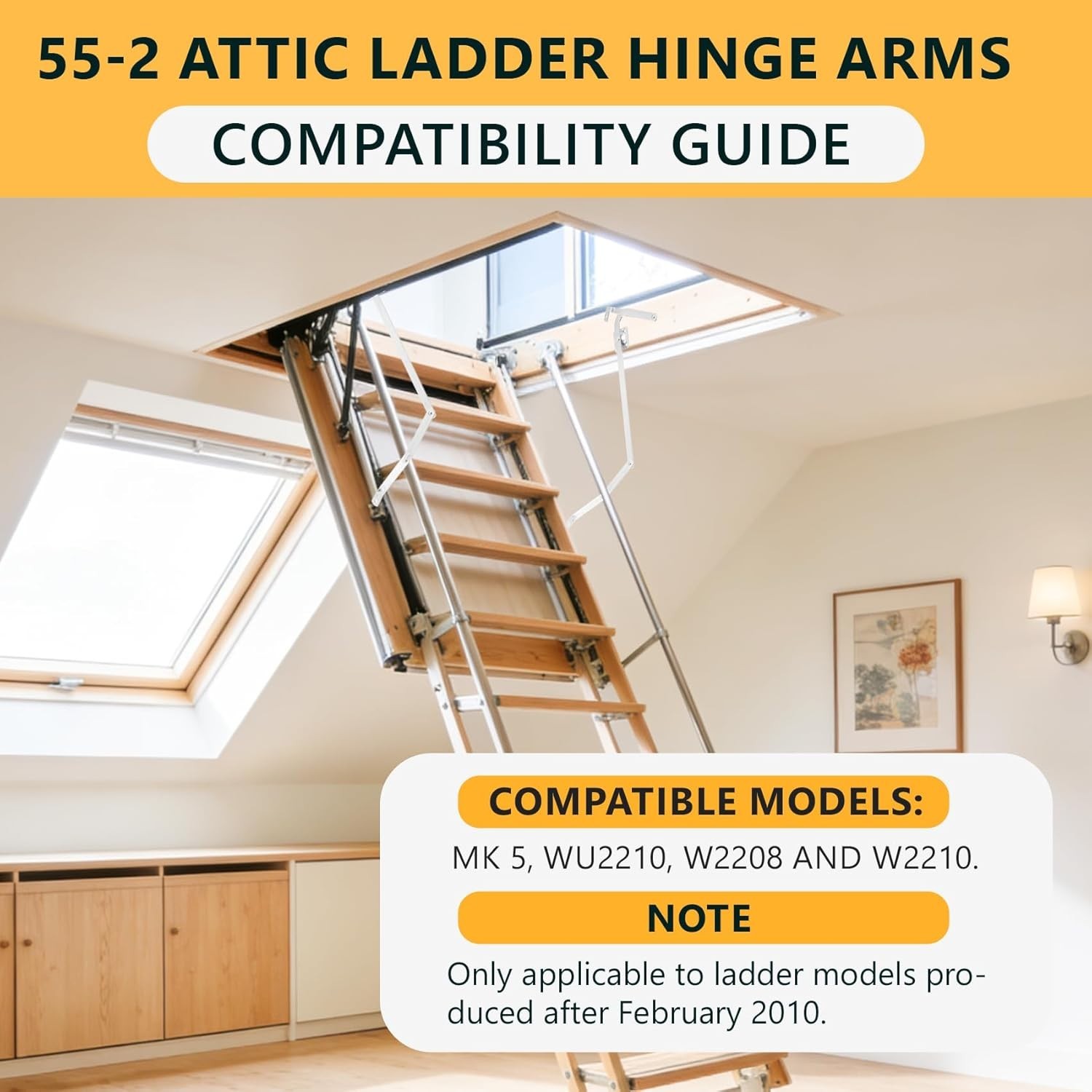 Attic Ladder Hinge Arms For 2010-UP Werner 55-2 Mk 5, WU2210, W2208, W2210 -Pair