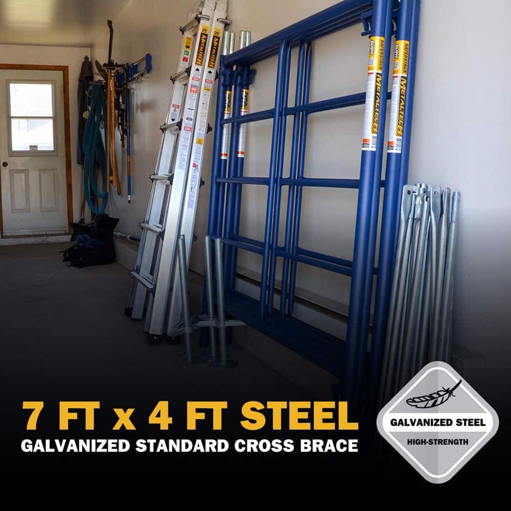 7 Ft. X 4 Ft. Galvanized Steel Sectional Cross Brace for Exterior Scaffolding