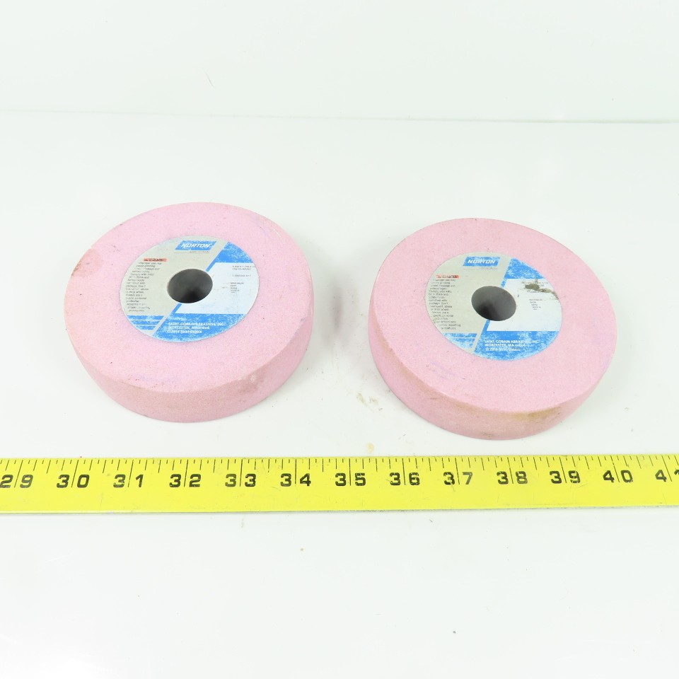 Norton 25A100-K8VBE Pink Vitrified Grinding Wheels 5″x 1.25″x .75″ Lot Of 2