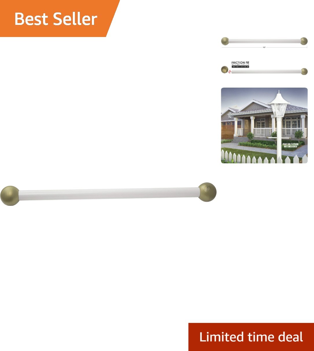 Weather-Resistant Aluminum Ladder Rest for Lamp Posts White Finish