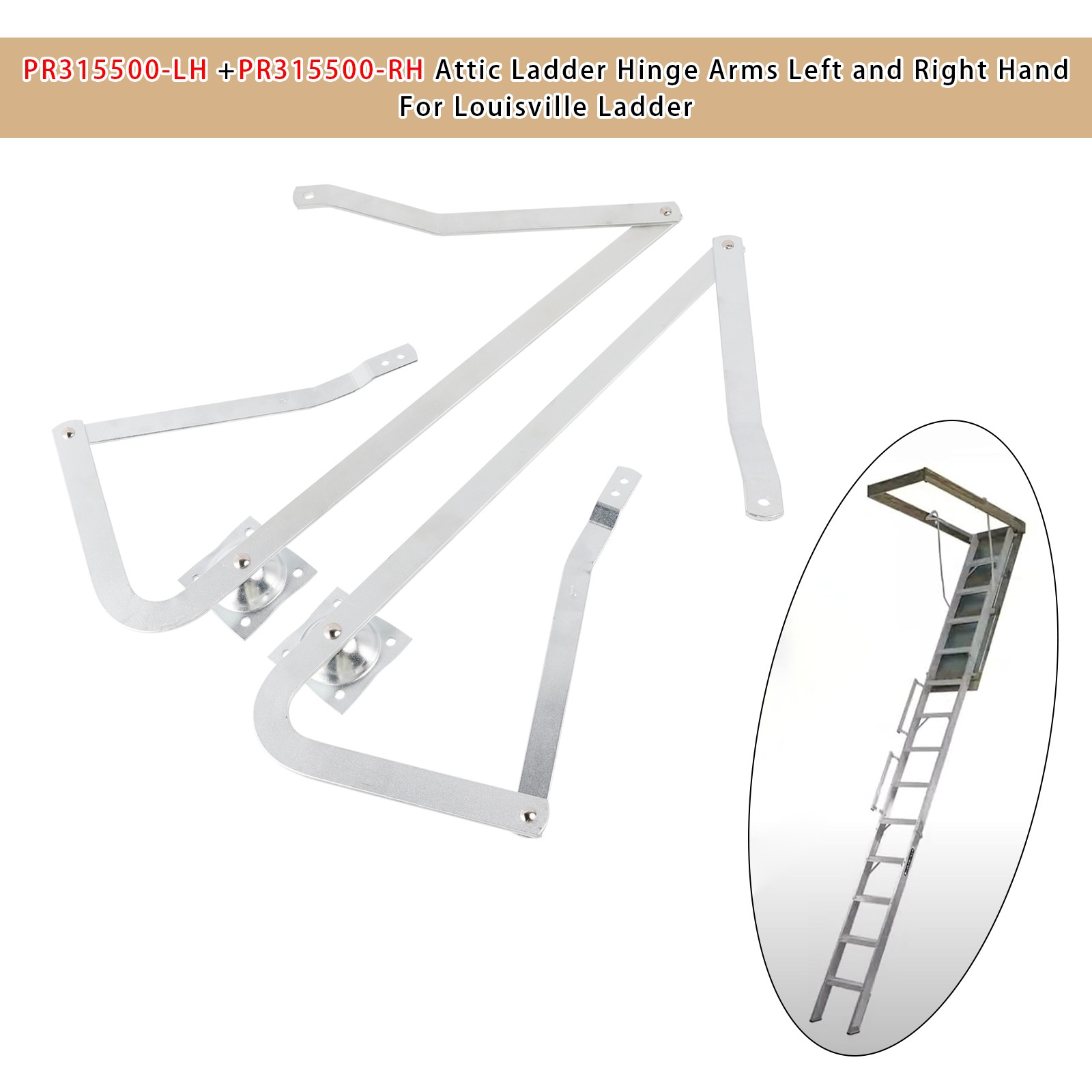 PR315500-LH +PR315500-RH Attic Ladder Hinge Arm Left+Right Fit Louisville Ladder