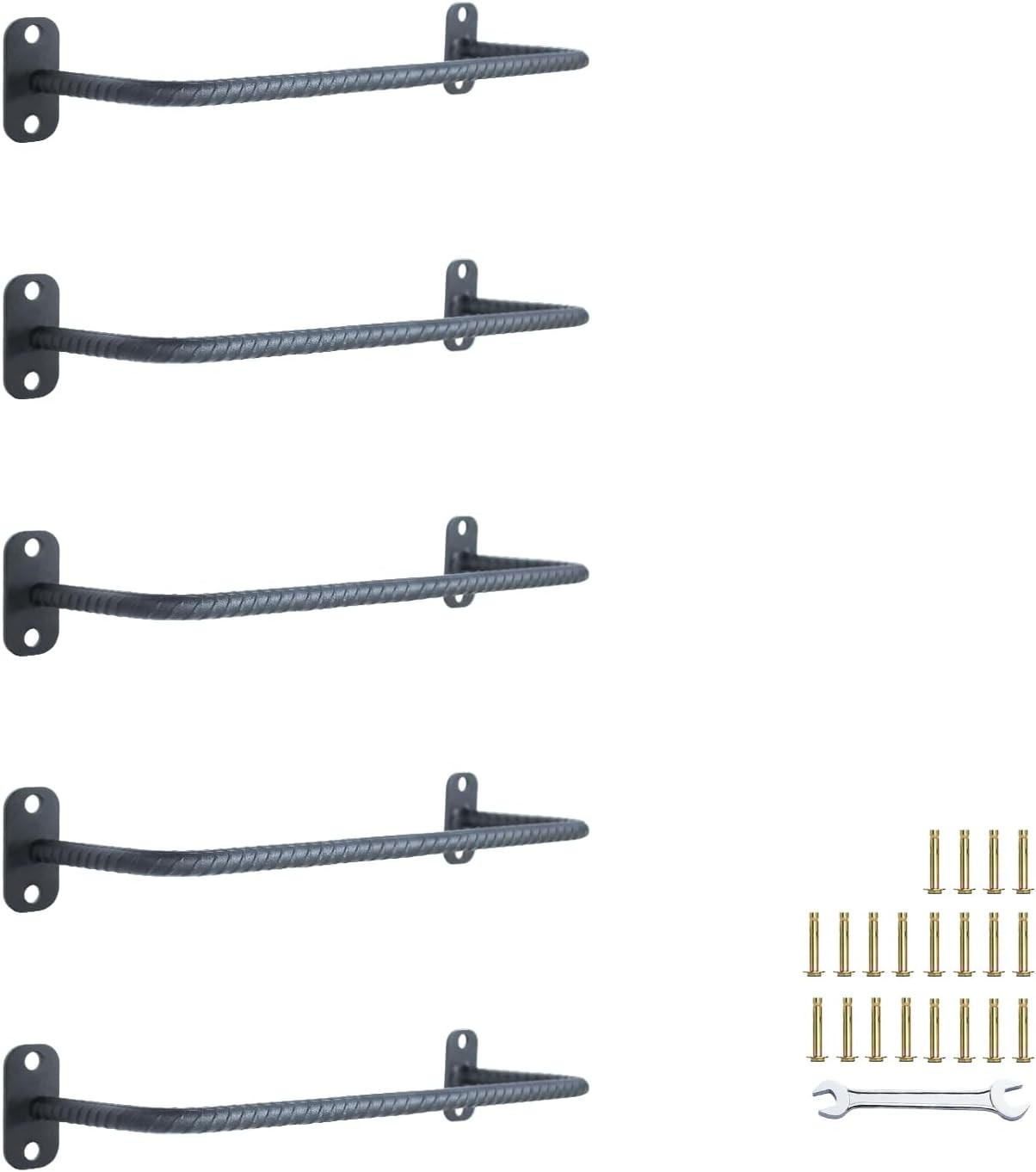 5-Rung Window Well Ladder, Heavy Duty Steel Basement Egress 5 Step, Black