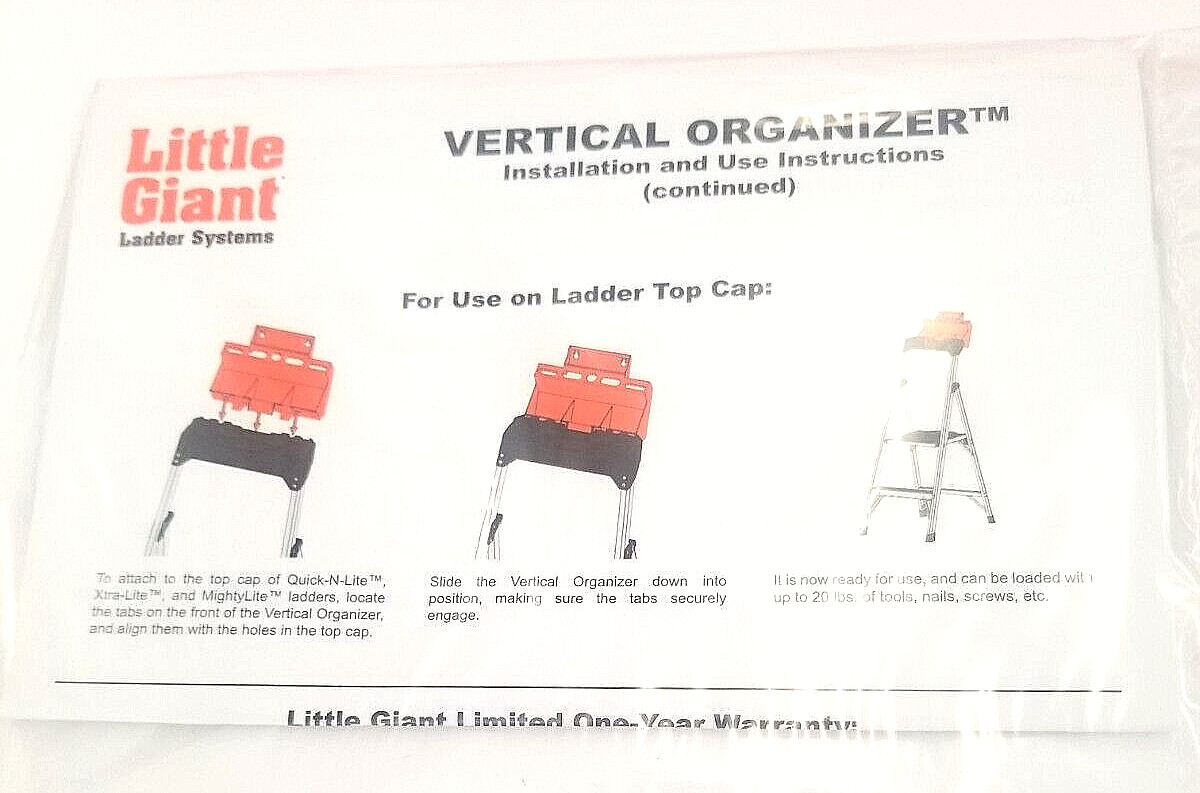 New Little Giant Ladder Systems Tool Tray/ wall mounting bracket holder