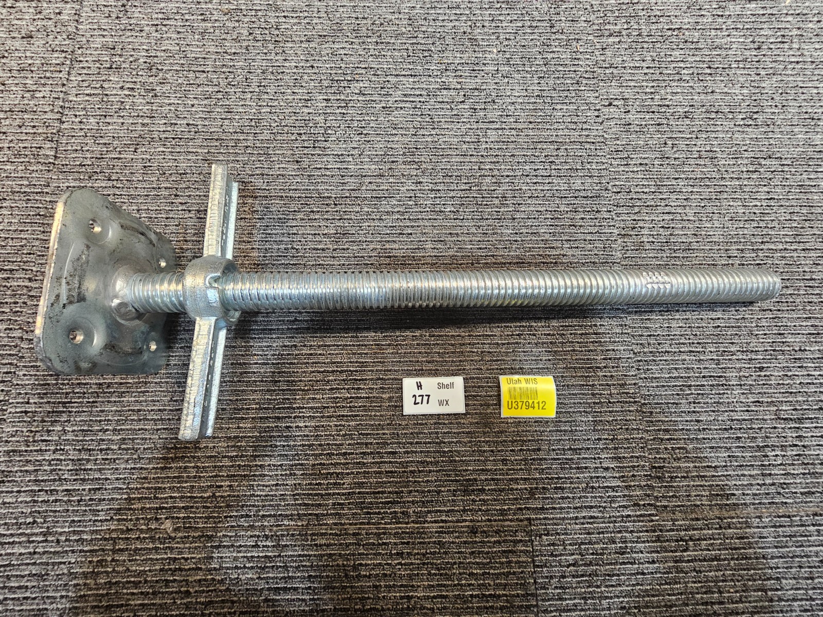 Metaltech M-MBSJP24 Adjustable Leveling Jack with Plate, Steel, Galvanized