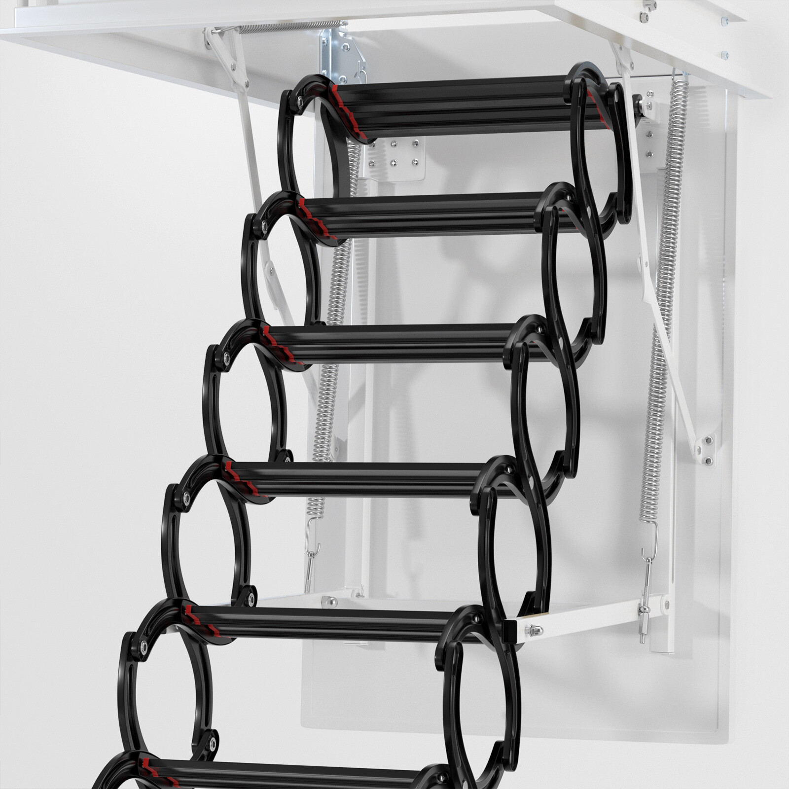 Upgraded 11 Steps 3m Loft Wall Folding Pulldown Attic Ceiling Ladder 39.4*27.6″