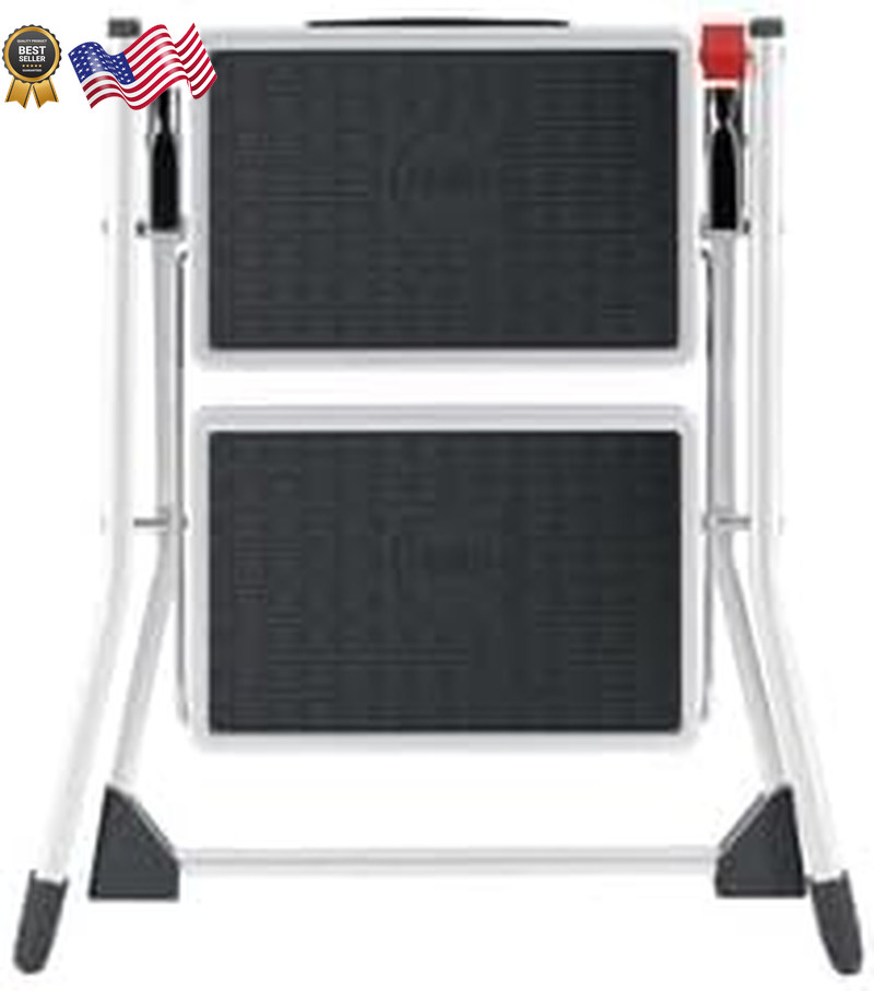 MK60 Mini Steel Step Stool 330 Lb Capacity Anti-Slip Compact Design Easy Storage