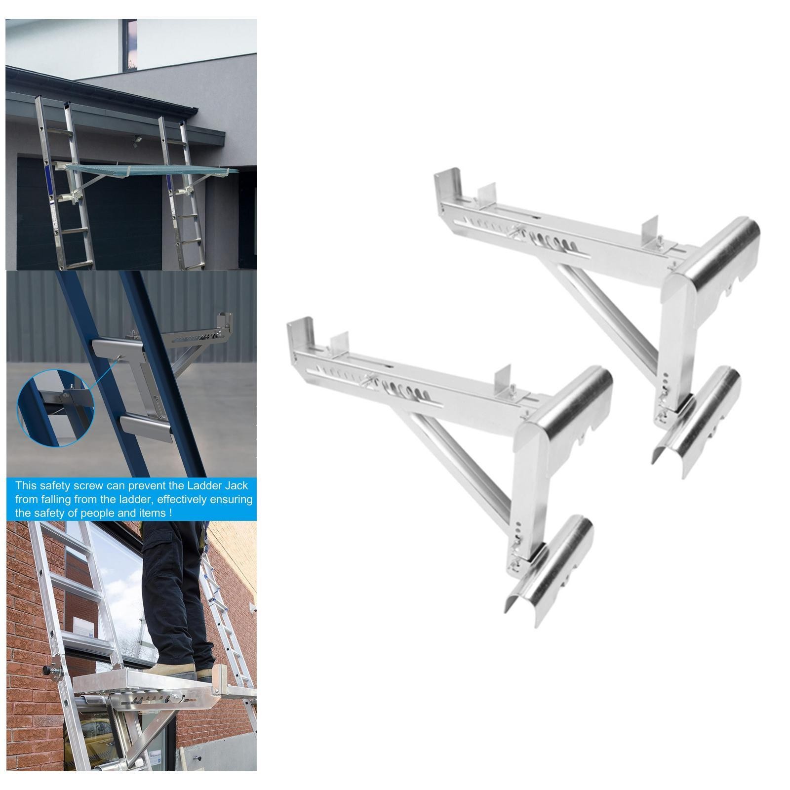 1 Pair Two Rung Short Body Ladder Jack Scaffolding Tool Simple Installation for