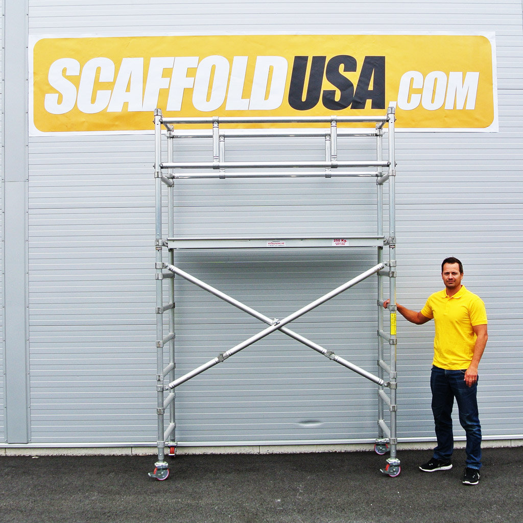 Scaffold USA 7 ft Folding Aluminum Scaffold Tower with guardrail